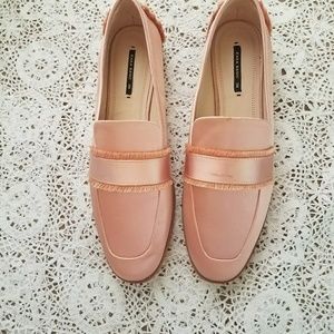 Zara Basic Pink Satin Loafers size 39